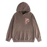 Amiri washed hoodie flower printing distressed printing