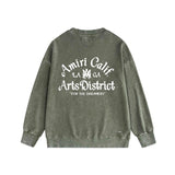 Amiri washed sweatshirt la limited art word printing washed and distressed