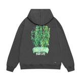 Amiri hoodie green leaf letter print
