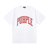 Purple Brand T Shirts Purple Micro Label Letter Pattern Printed Short Sleeve T-Shirt