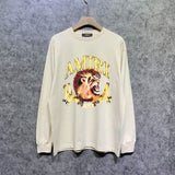 Amiri long sleeve shirts gold lion print