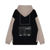 C.e hoodie autumn winter c.e patch color block terry hooded sweatshirt