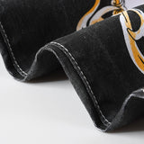 Mens Fashion Jeans Flame Print 584#