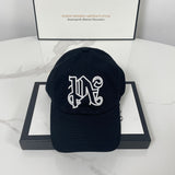 Palm Angels hats flame alphabet palm tree embroidered distressed baseball cap