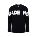Men long sleeved shirt high street style street trendy easiest for matchletter design men's round neck