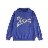 Amiri washed sweatshirt distressed text printing washed and distressed