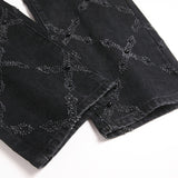 Mens Fashion Jeans Chain embroidery S8261#
