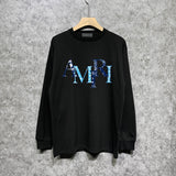 Amiri long sleeve shirts cashew flower overlapping letterprinting