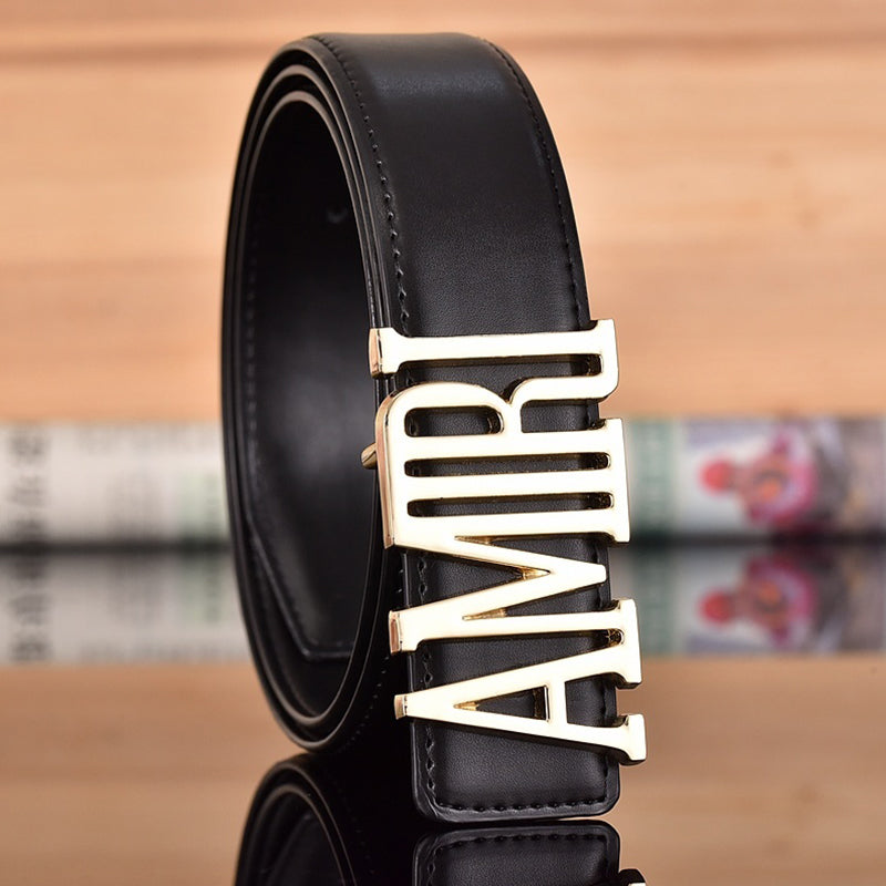Amiri Belt Black plain texture