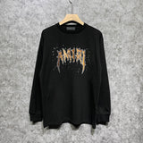 Amiri long sleeve shirts splash paint skeleton printing