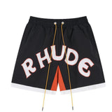 Rhude Shorts Color Matching Casual Sports Mesh Shorts
