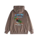 Amiri washed hoodie flame island distressed printing