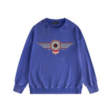 Amiri washed sweatshirt flying eagle wings chapter printing washed and distressed