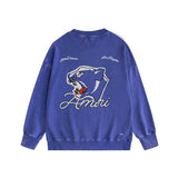 Amiri washed sweatshirt black panther printing washed and distressed