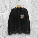 Amiri washed sweatshirt flower clusters printing washed and distressed