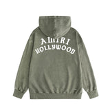 Amiri washed hoodie hollywood pure letter distressed printing