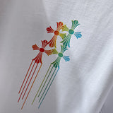 Chh Chrome Hearts T Shirts Color Ink Splashing Graffiti Sports Loose Short Sleeve T-Shirt
