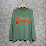 Amiri long sleeve shirts flame gold letterprinting