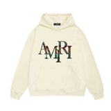 Amiri hoodie rainbow letter printing