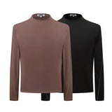 Men long sleeved shirt k retro street niche style deconstructed comfy basics bottom design men's fitted body shape stretch