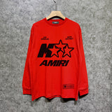 Amiri long sleeve shirts five-pointed star mottled letterprinting