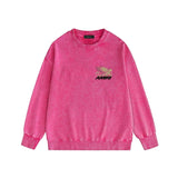 Amiri washed sweatshirt mottled pegasus printing washed and distressed
