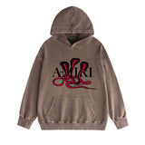 Amiri washed hoodie new font cobra washed distressed printing