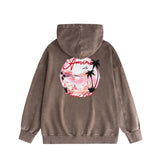 Amiri washed hoodie pink beach washed distressed printing