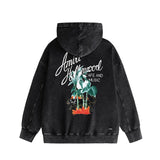 Amiri washed hoodie banana panther distressed print