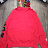 Bathing Ape Hoodie Autumn and Winter Shark Head Color Matching Cardigan Loose Sweater Jacket