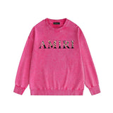 Amiri washed sweatshirt fur printing washed and distressed