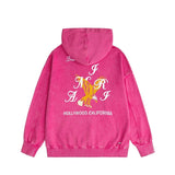 Amiri washed hoodie hollywood eagle distressed printing