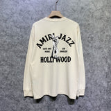Amiri long sleeve shirts wolf music hand print