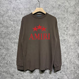 Amiri long sleeve shirts red five-pointed star printing