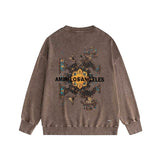 Amiri washed sweatshirt damaged oil painting printing washed and distressed