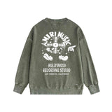 Amiri washed sweatshirt musical note fan printing washed and distressed