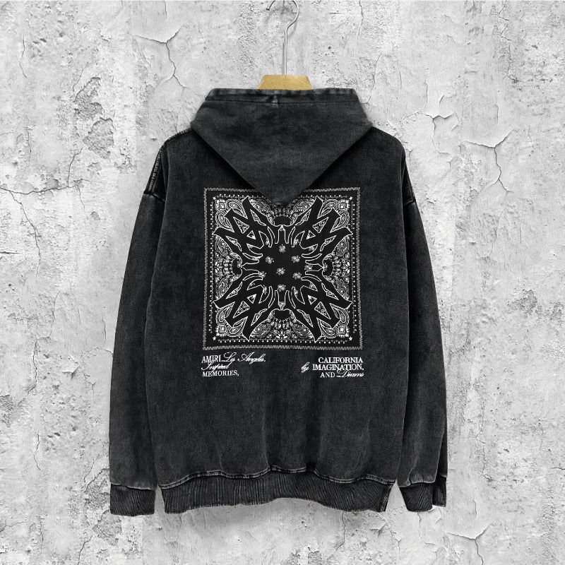 Amiri washed hoodie simple standard square scarf distressed printing