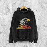Amiri washed hoodie eagle distressed print
