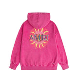 Amiri washed hoodie colorful sun washed distressed printing