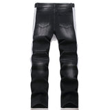 Mens Fashion Jeans White stripes 5725#