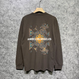 Amiri long sleeve shirts damaged oil painting printing