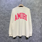 Amiri long sleeve shirts red letter bevel letterprinting