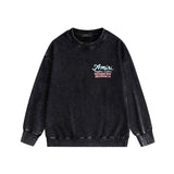 Amiri washed sweatshirt wine glass letterprinting washed and distressed