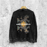 Amiri washed sweatshirt damaged oil painting printing washed and distressed