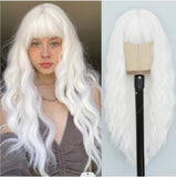 Women's Wigs Straight Bangs Long Wavy Gradient Wig