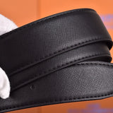 Amiri Belt Black linen leather texture