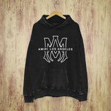 Amiri washed hoodie line simple logo washed distressed printing