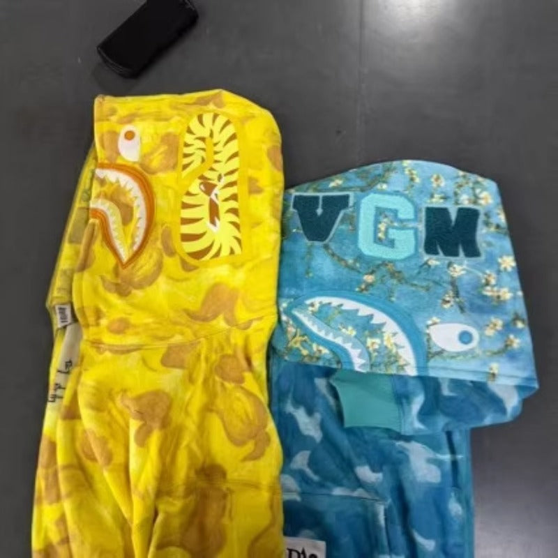 Bathing ape hoode bape van gogh joint wave sunflower