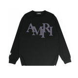 Amiri long sleeve shirts all gray overlapping letterprinting