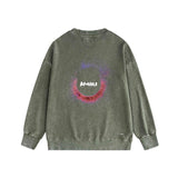 Amiri washed sweatshirt splattered color ring printing washed and distressed